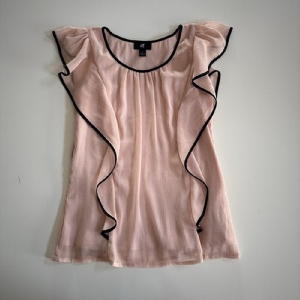 Small 2000s Y2K iZ Byer Frilly Top